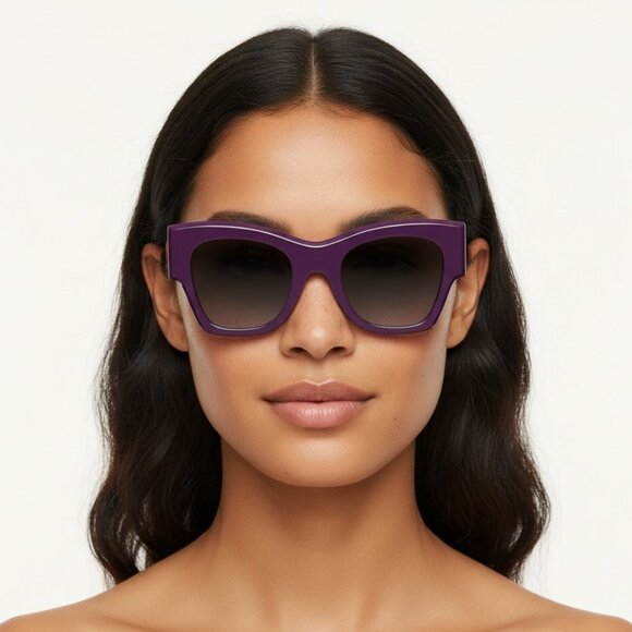 Philipp Plein Womens Cat Eye Violet Violet Smoke Fashion Designer Eyewear